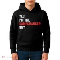 Baseball Yes I'm The Gamechanger Guy Funny Kids Hoodie thumb 4