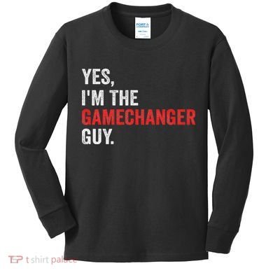 Baseball Yes I'm The Gamechanger Guy Funny Kids Long Sleeve Shirt