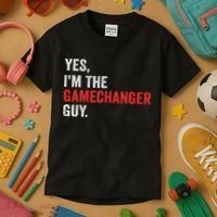 Baseball Yes I'm The Gamechanger Guy Funny Kids T-Shirt thumb 3