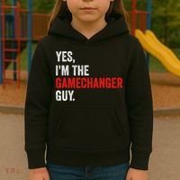 Baseball Yes IM The Gamechanger Guy Funny Kids Hoodie thumb 3