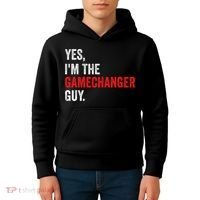 Baseball Yes IM The Gamechanger Guy Funny Kids Hoodie thumb 4