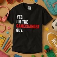 Baseball Yes IM The Gamechanger Guy Funny Kids T-Shirt thumb 3
