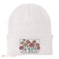 Be Your Own Garden Floral Quote Beanie thumb 0