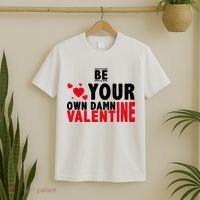 Be Your Own Damn Valentine Valentines Day Love T-Shirt thumb 2