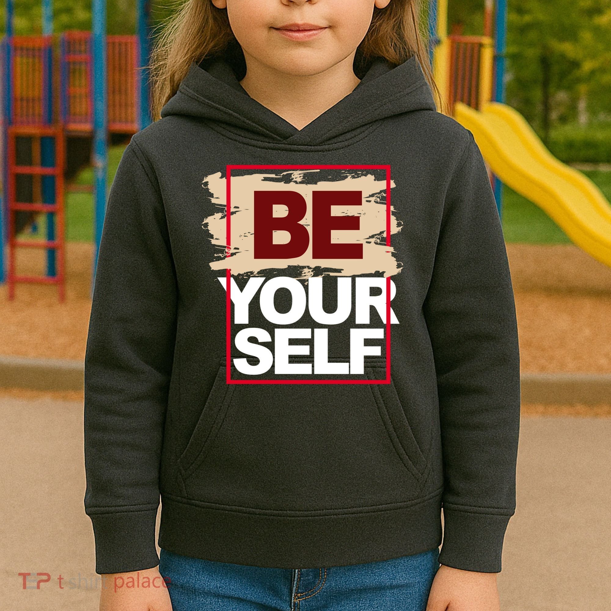 Be Yourself Positive Quote Kids Hoodie