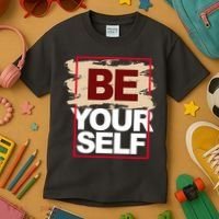 Be Yourself Positive Quote Kids T-Shirt thumb 3