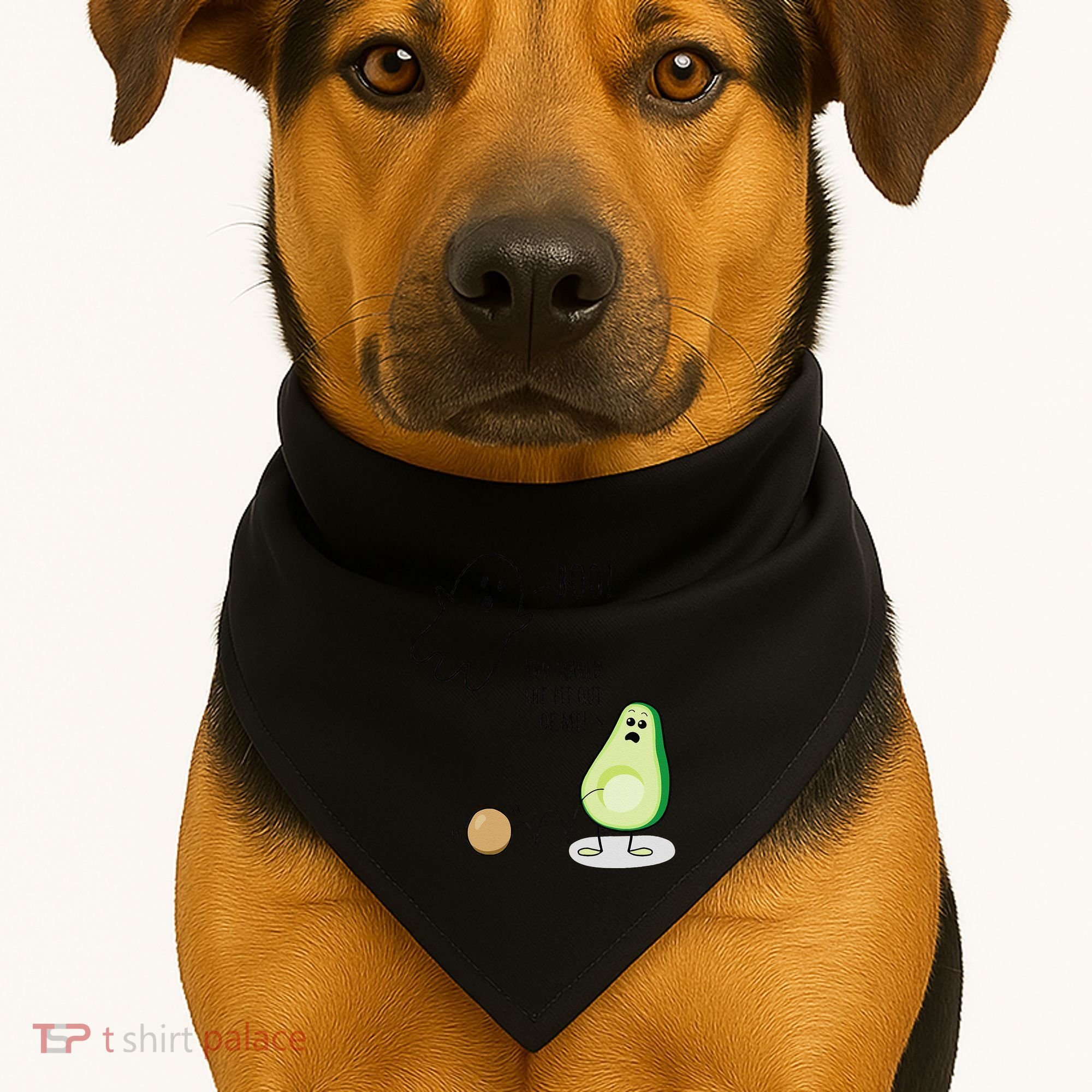 Boo You Scared The Pit Out Of Me Funny Ghost Avocado Gift USA-Made Doggie Bandana