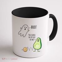 Boo You Scared The Pit Out Of Me Funny Ghost Avocado Gift Coffee Mug thumb 1