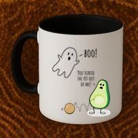 Boo You Scared The Pit Out Of Me Funny Ghost Avocado Gift Coffee Mug thumb 2