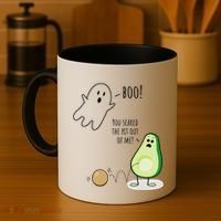 Boo You Scared The Pit Out Of Me Funny Ghost Avocado Gift Coffee Mug thumb 4