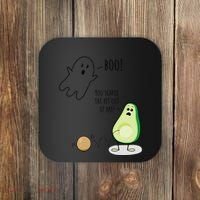 Boo You Scared The Pit Out Of Me Funny Ghost Avocado Gift Coaster thumb 0