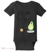 Boo You Scared The Pit Out Of Me Funny Ghost Avocado Gift Baby Bodysuit thumb 0
