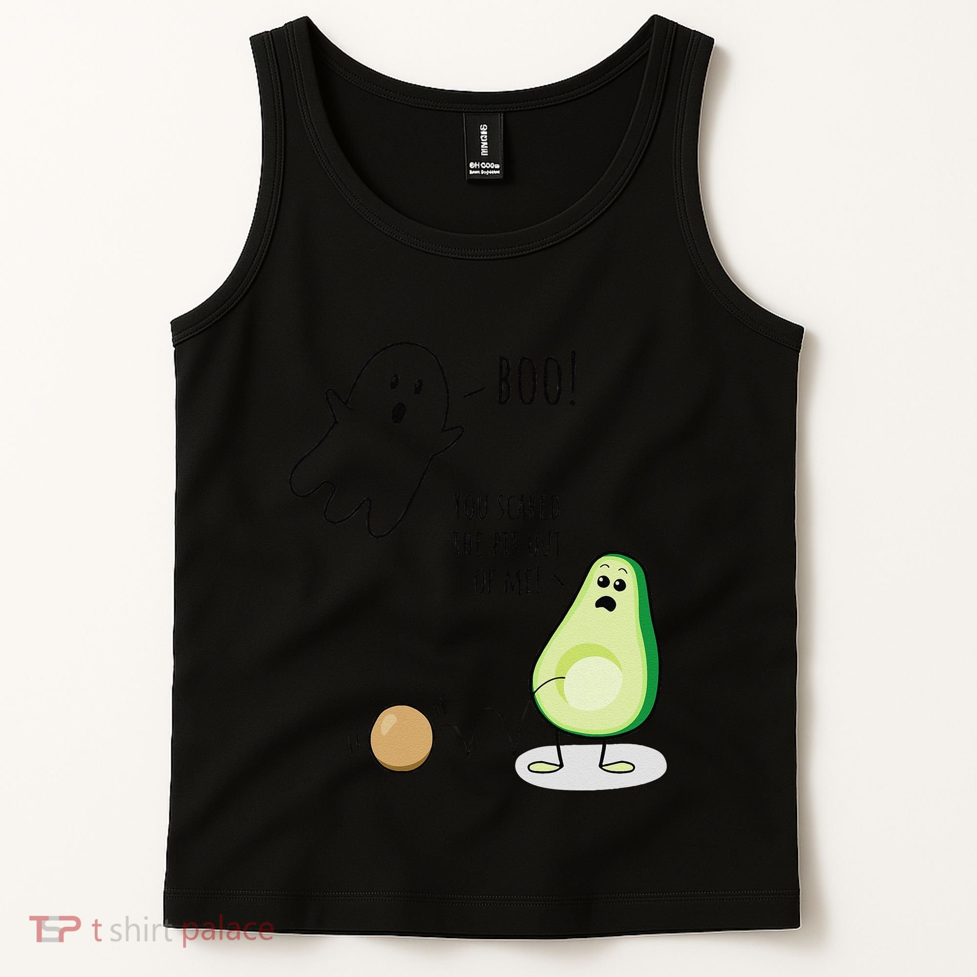 Boo You Scared The Pit Out Of Me Funny Ghost Avocado Gift Tank Top