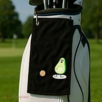Boo You Scared The Pit Out Of Me Funny Ghost Avocado Gift Golf Towel thumb 2