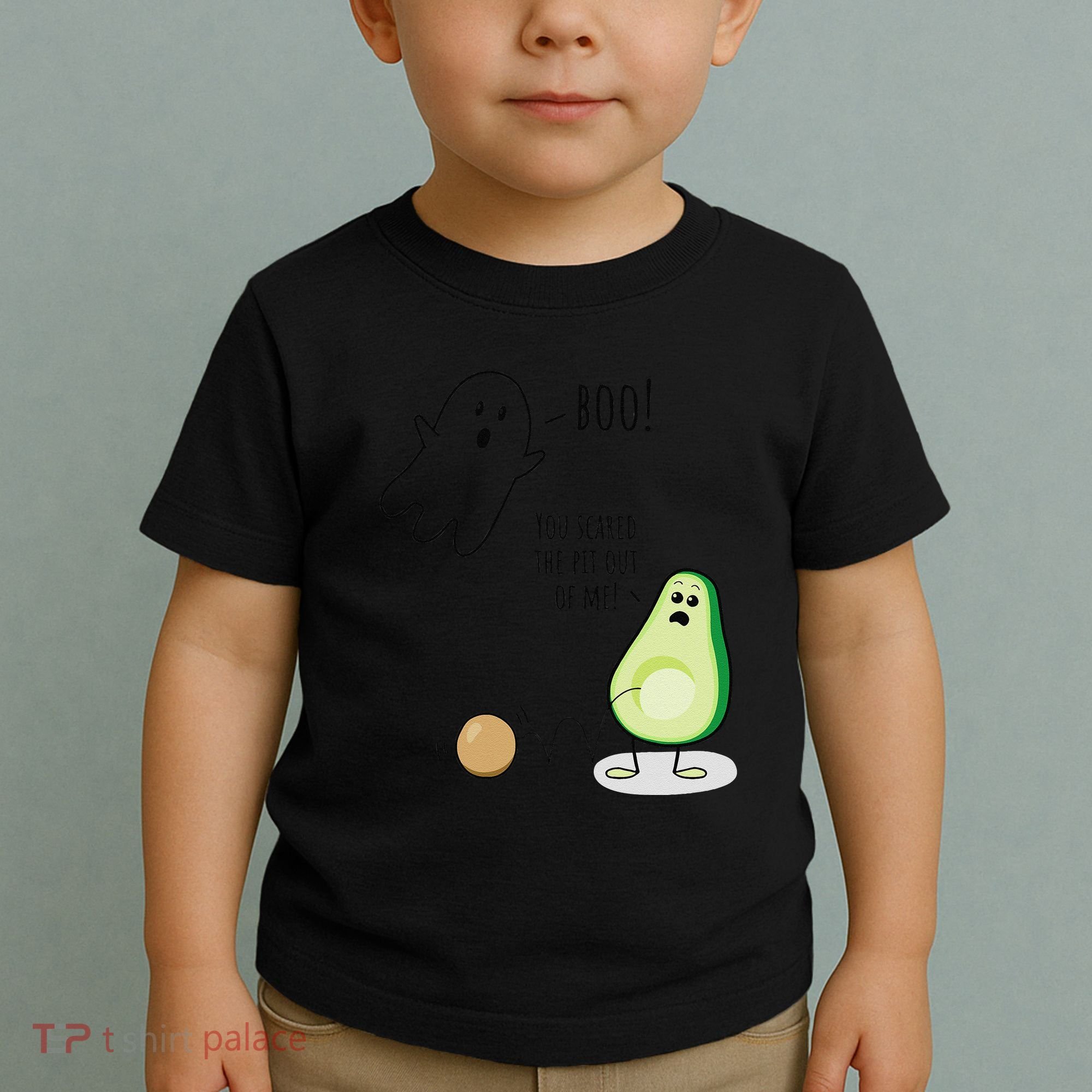 Boo You Scared The Pit Out Of Me Funny Ghost Avocado Gift Toddler T-Shirt