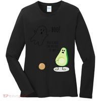 Boo You Scared The Pit Out Of Me Funny Ghost Avocado Gift Women's Long Sleeve Shirt thumb 0