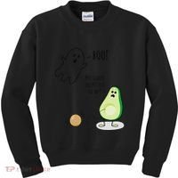 Boo You Scared The Pit Out Of Me Funny Ghost Avocado Gift Kids Sweatshirt thumb 0
