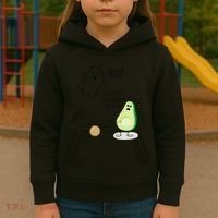 Boo You Scared The Pit Out Of Me Funny Ghost Avocado Gift Kids Hoodie thumb 3