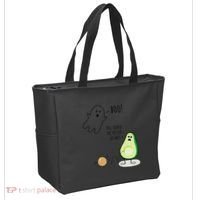 Boo You Scared The Pit Out Of Me Funny Ghost Avocado Gift Tote Bag thumb 2