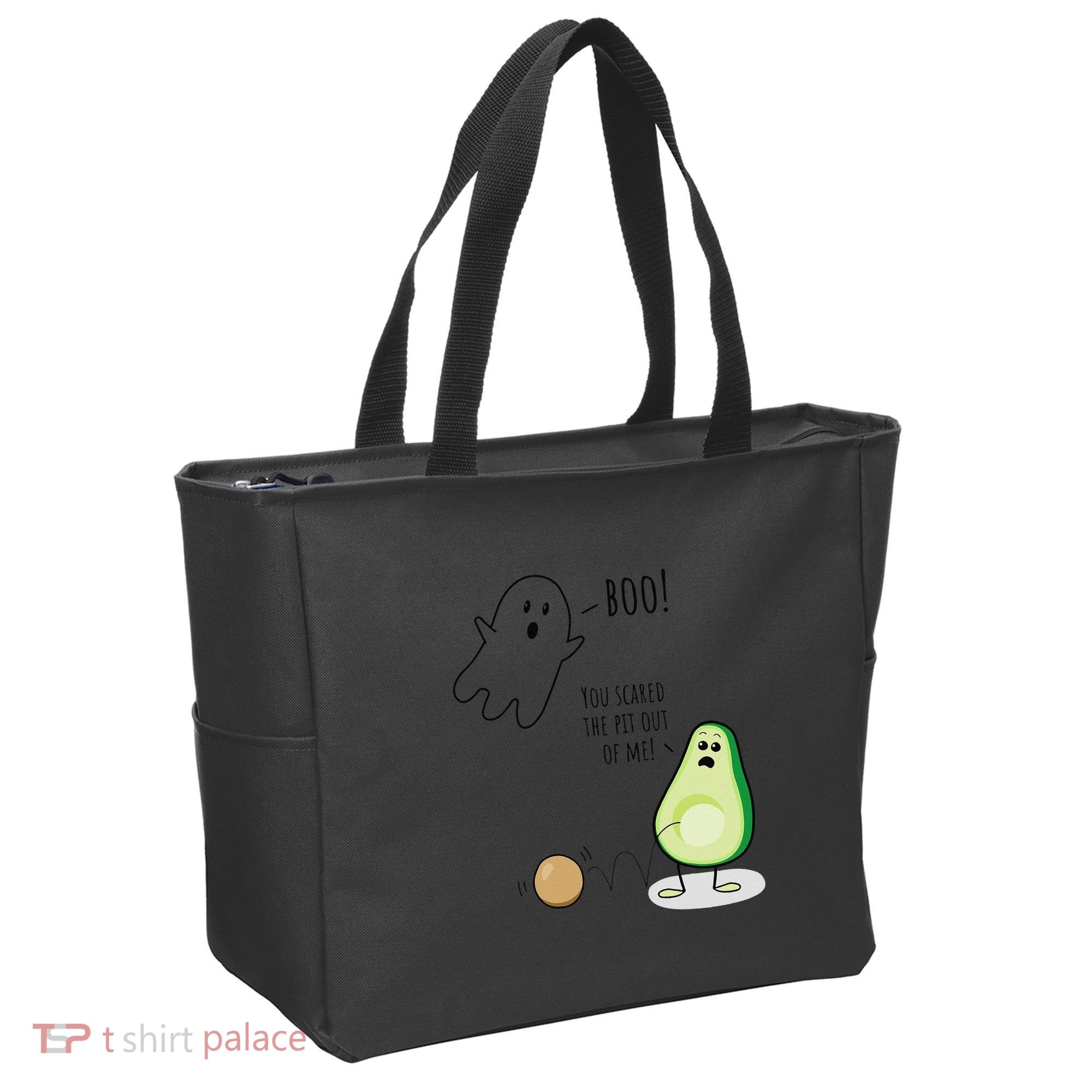 Boo You Scared The Pit Out Of Me Funny Ghost Avocado Gift Tote Bag
