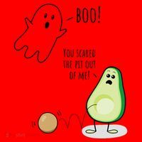 Boo You Scared The Pit Out Of Me Funny Ghost Avocado Gift Santa Hat thumb 1