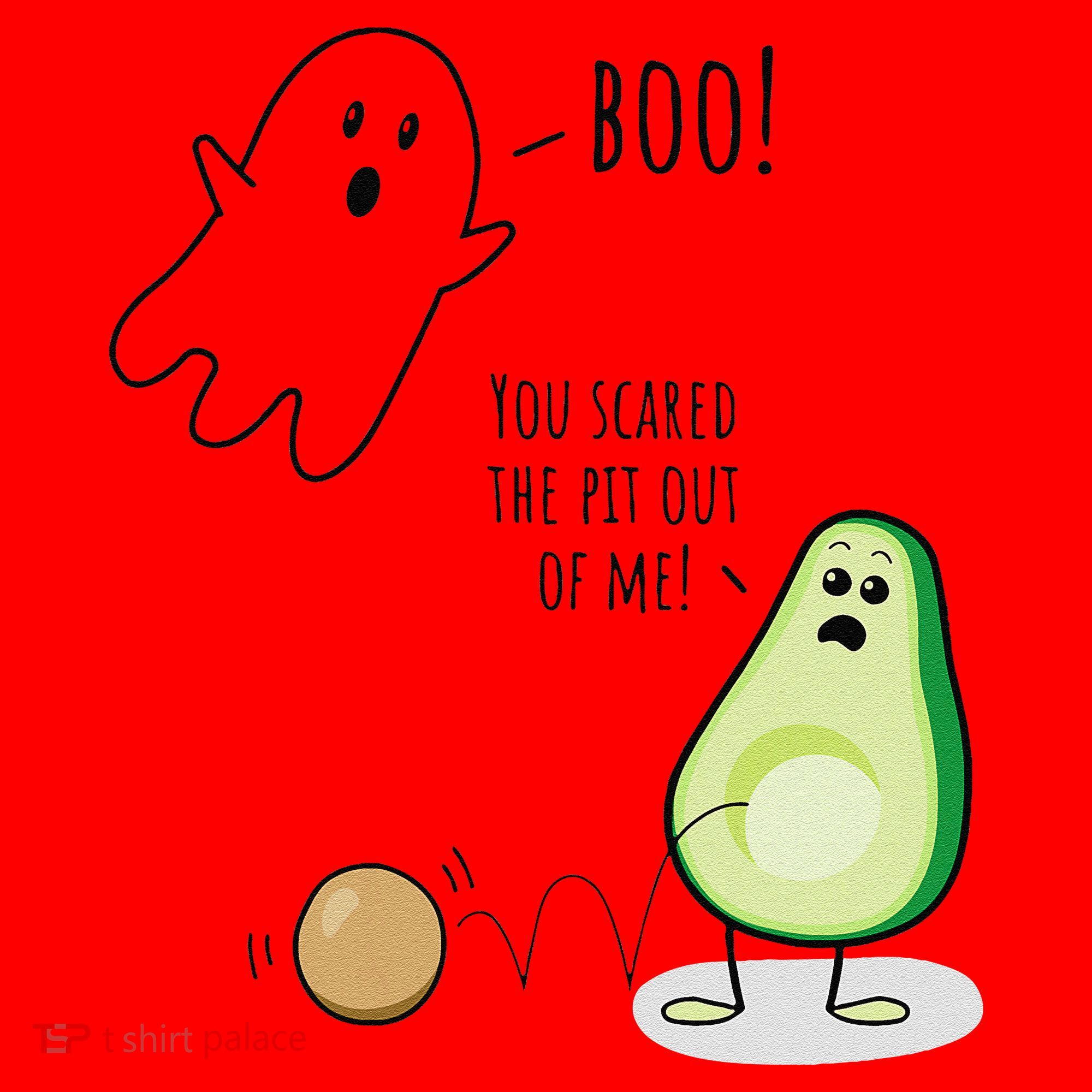 Boo You Scared The Pit Out Of Me Funny Ghost Avocado Gift Santa Hat