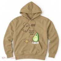 Boo You Scared The Pit Out Of Me Funny Ghost Avocado Gift Hoodie thumb 0