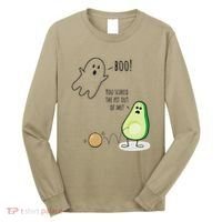 Boo You Scared The Pit Out Of Me Funny Ghost Avocado Gift Long Sleeve Shirt thumb 0
