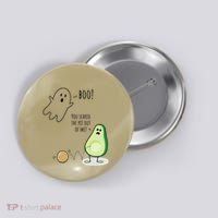 Boo You Scared The Pit Out Of Me Funny Ghost Avocado Gift Button thumb 0