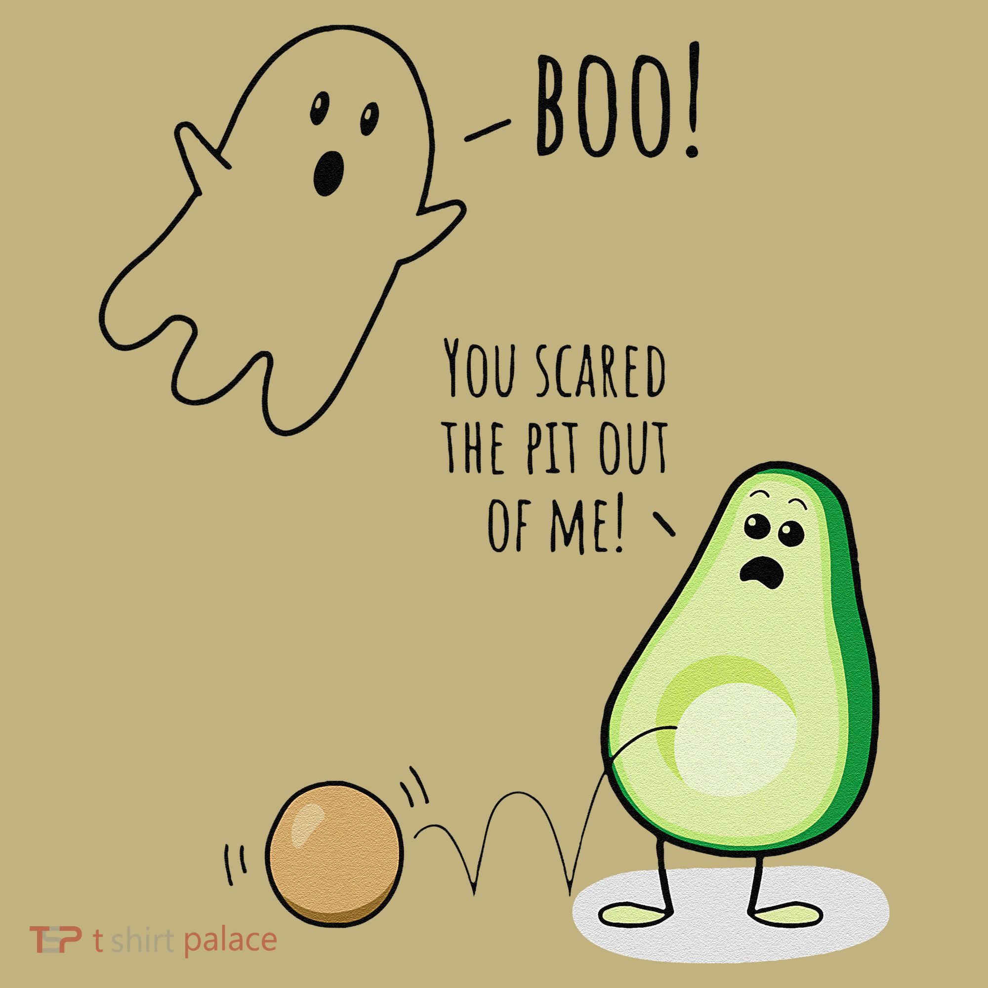 Boo You Scared The Pit Out Of Me Funny Ghost Avocado Gift Polo