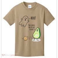Boo You Scared The Pit Out Of Me Funny Ghost Avocado Gift Kids T-Shirt thumb 0