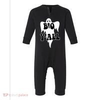Boo Yall Spooky Ghost Halloween Infant Fleece One Piece thumb 0