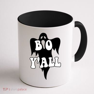 Boo Yall Spooky Ghost Halloween Coffee Mug back