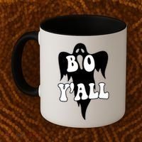 Boo Yall Spooky Ghost Halloween Coffee Mug thumb 2