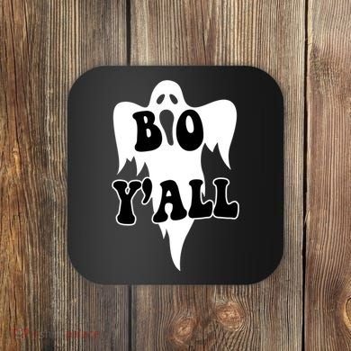 Boo Yall Spooky Ghost Halloween Coaster