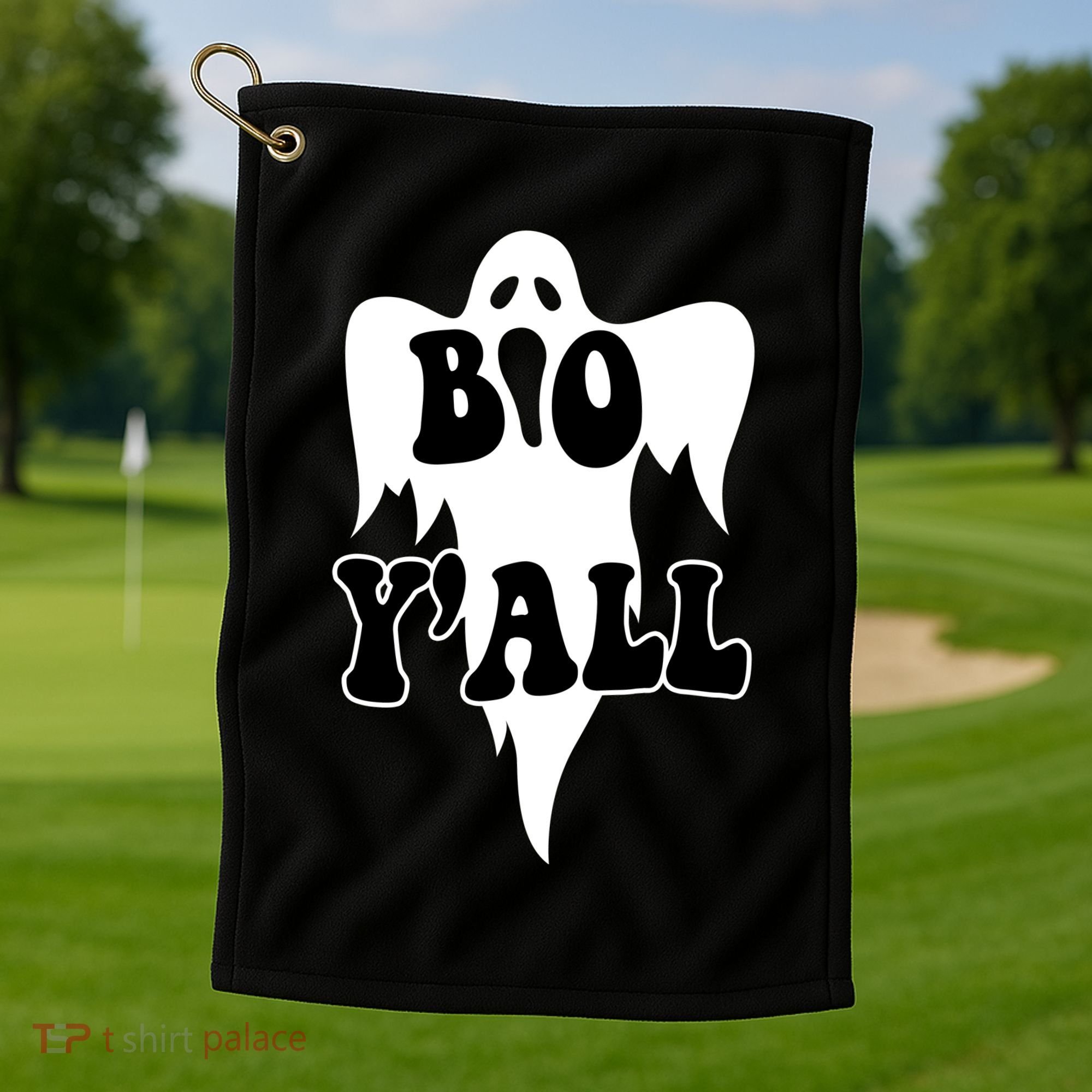 Boo Yall Spooky Ghost Halloween Golf Towel