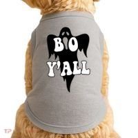 Boo Yall Spooky Ghost Halloween Doggie Tank thumb 0