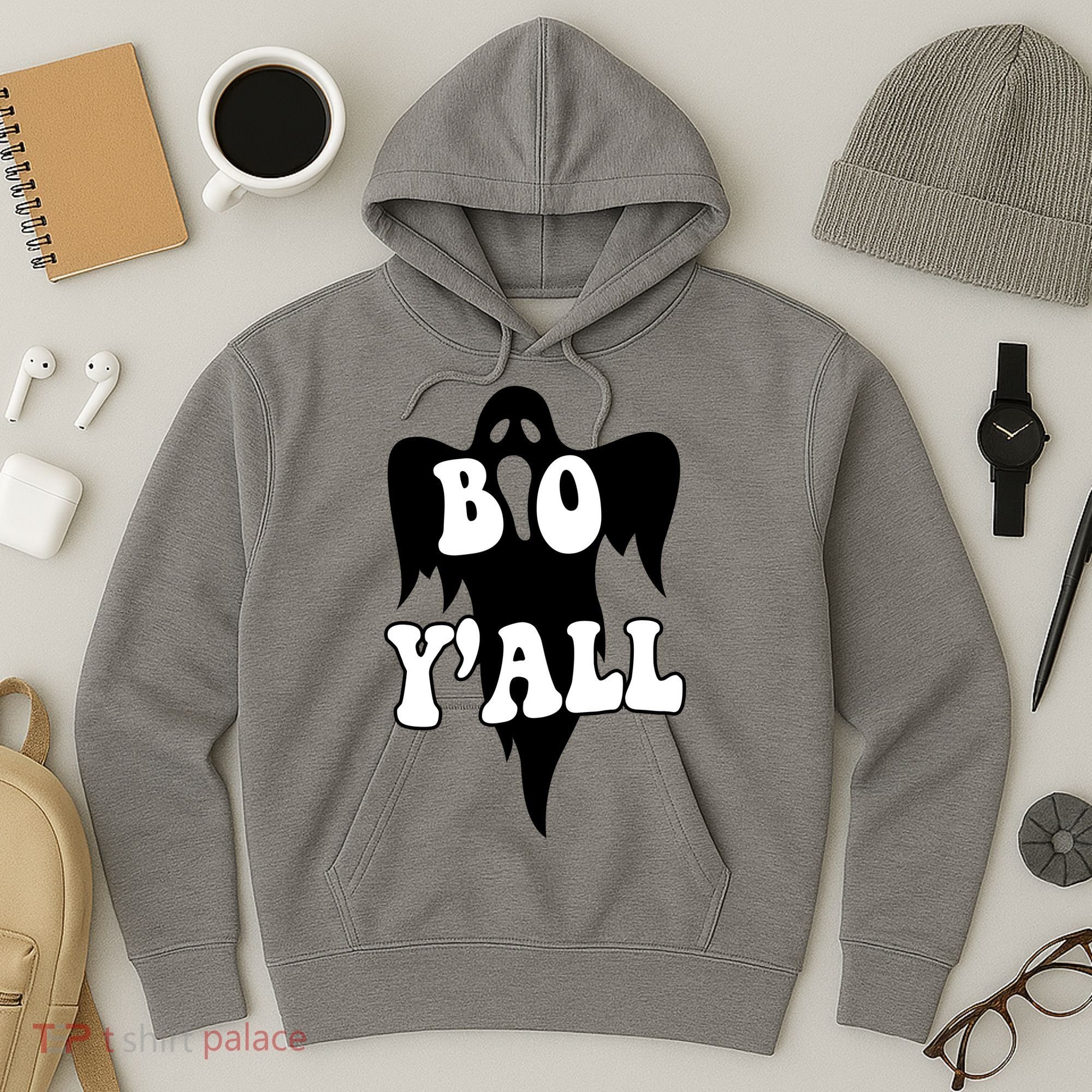 Boo Yall Spooky Ghost Halloween Hoodie