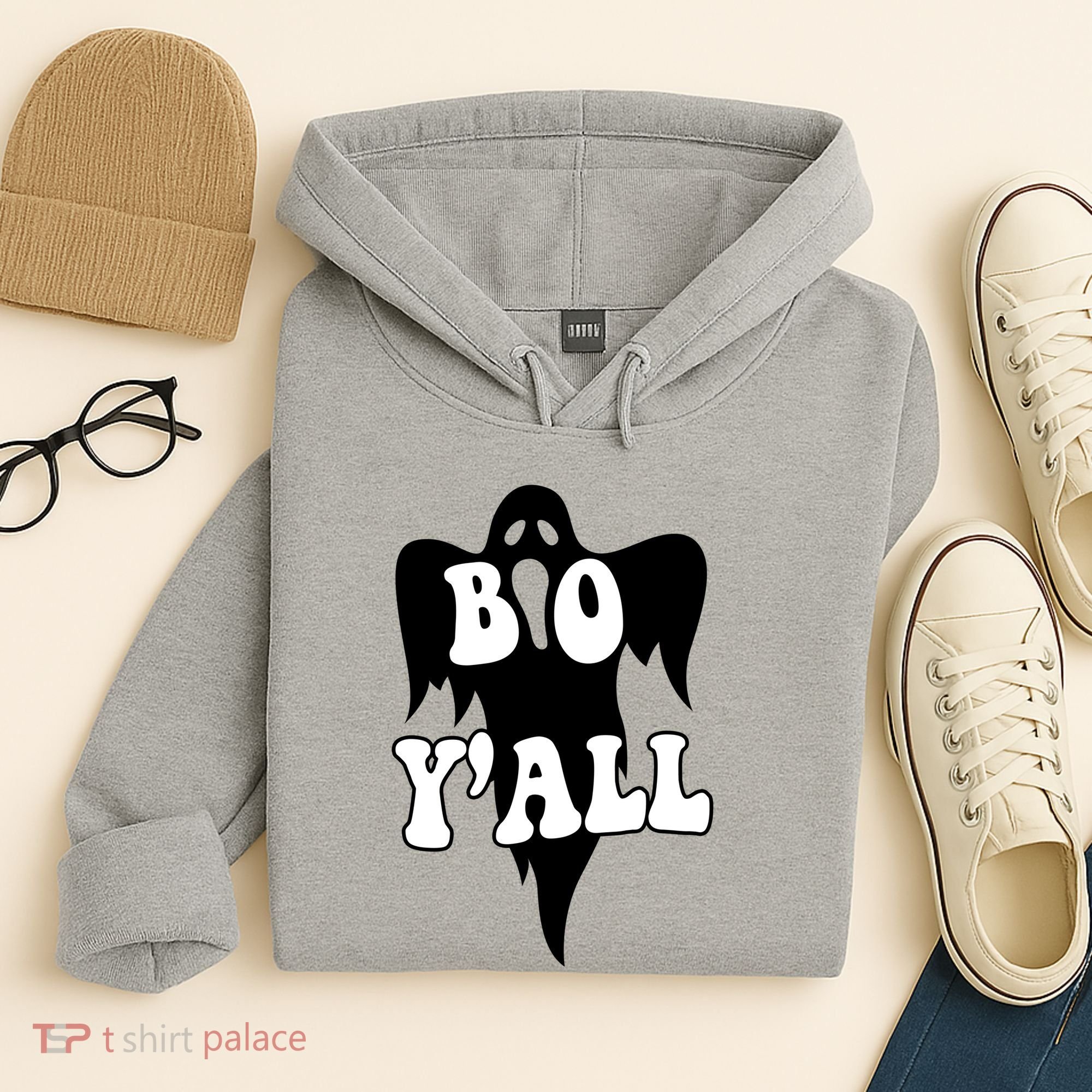 Boo Yall Spooky Ghost Halloween Hoodie