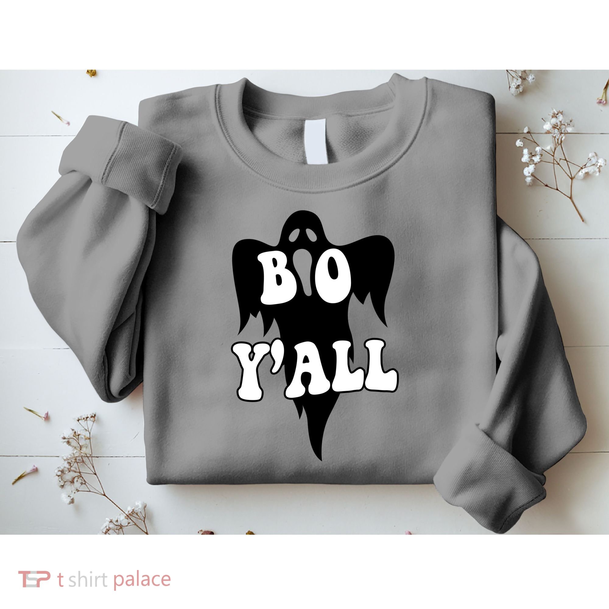 Boo Yall Spooky Ghost Halloween Sweatshirt