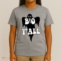 Boo Yall Spooky Ghost Halloween T-Shirt thumb 4