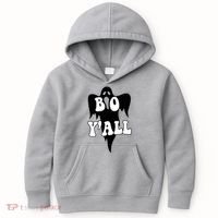 Boo Yall Spooky Ghost Halloween Kids Hoodie thumb 0