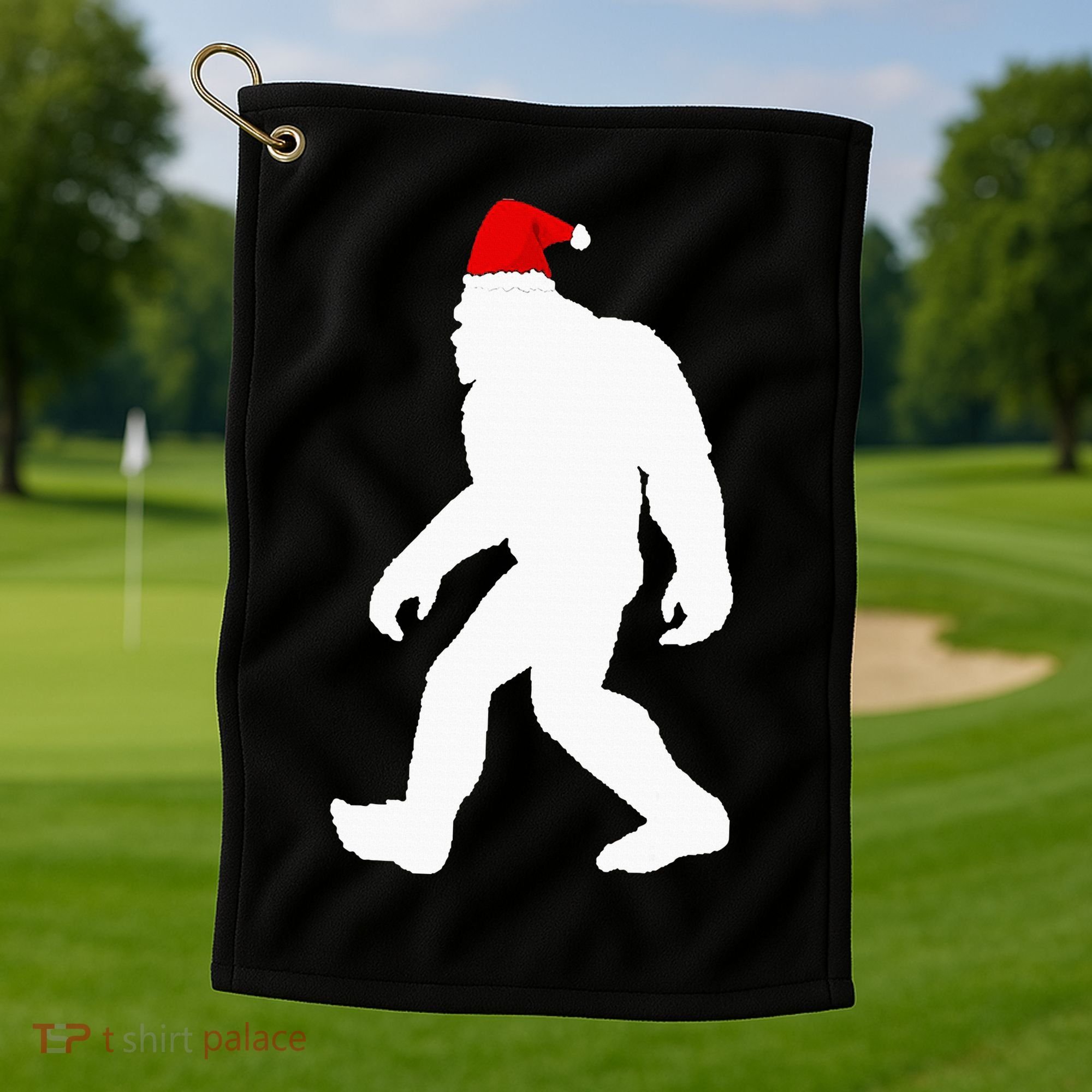 Bigfoot Yeti Sasquatch Ugly Christmas Sweater Gift  Golf Towel