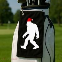 Bigfoot Yeti Sasquatch Ugly Christmas Sweater Gift  Golf Towel thumb 2