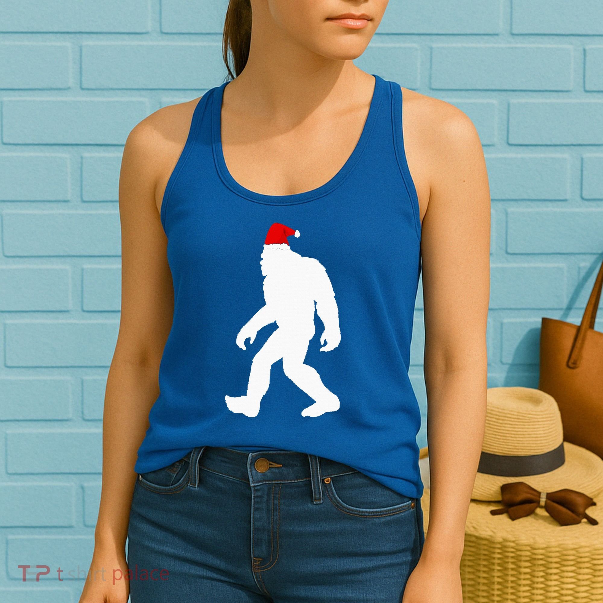 Bigfoot Yeti Sasquatch Ugly Christmas Sweater Gift  Women's Tank Top