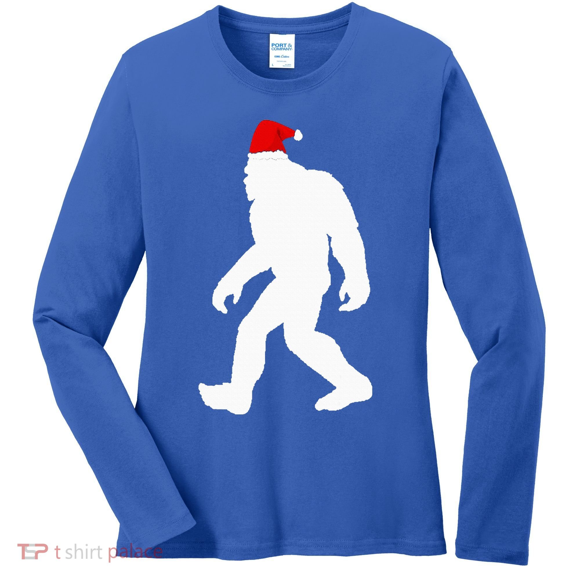 Bigfoot Yeti Sasquatch Ugly Christmas Sweater Gift  Women's Long Sleeve Shirt
