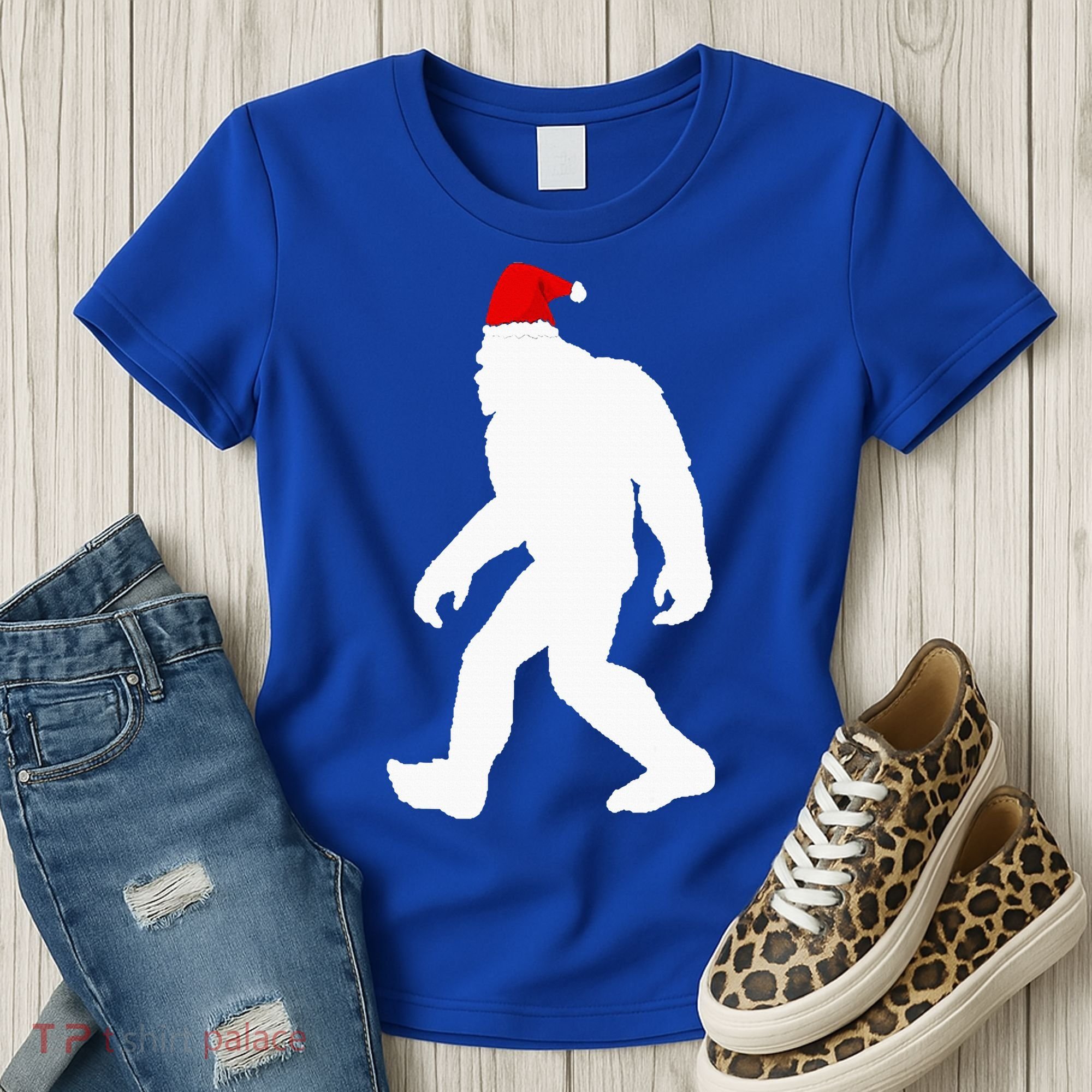 Bigfoot Yeti Sasquatch Ugly Christmas Sweater Gift  Women's T-Shirt
