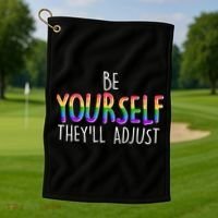 Be Yourself They'll Adjust Golf Towel thumb 1
