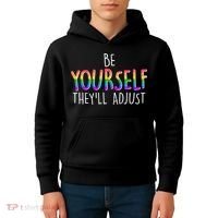 Be Yourself They'll Adjust Kids Hoodie thumb 4