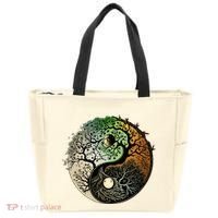 Buddhist Yin Yang Zen Tree Of Life Tote Bag thumb 0
